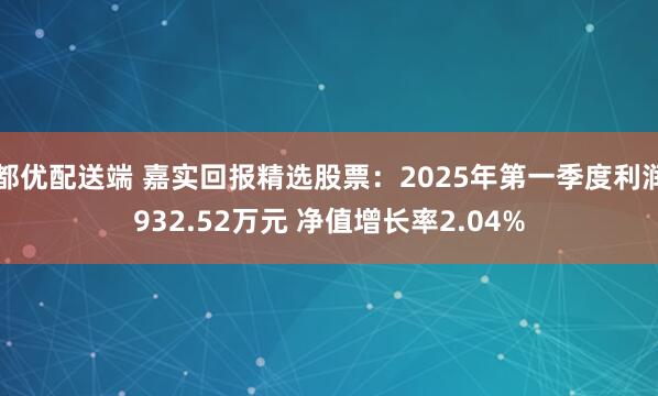 都优配送端 嘉实回报精选股票：2025年第一季度利润932.52万元 净值增长率2.04%